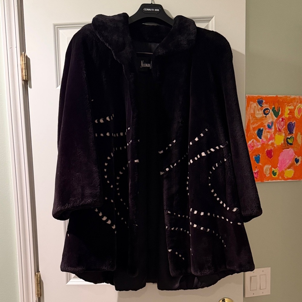 Black beaver Fur coat